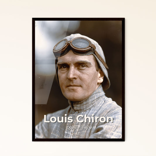 Vintage-Inspired Portrait of Louis Chiron, Legendary Monegasque F1 Driver – Ultrarealistic Art Print for Timeless Home Décor