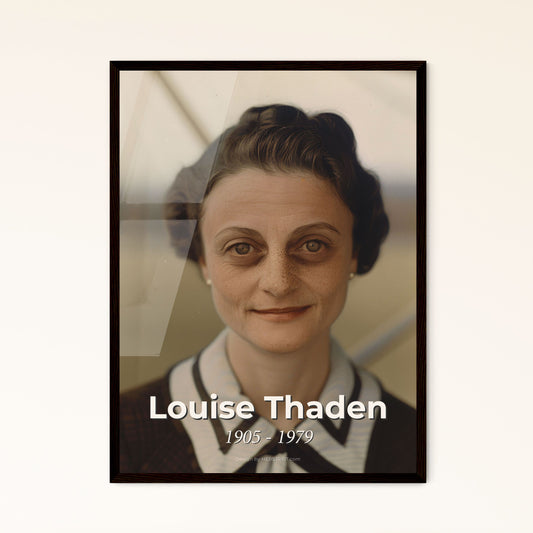 Heroic Legacy: Louise Thaden, Pioneer Aviator - Award-Winning Portrait on Rustic Background | Premium Art Print & Framing Options