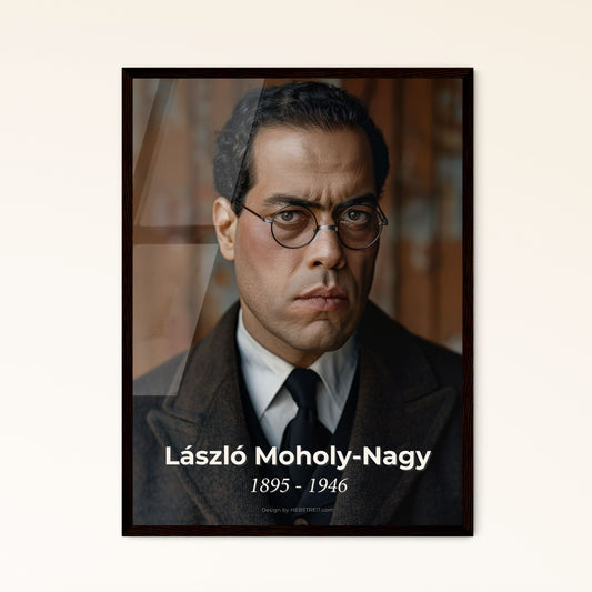 Timeless Legacy: László Moholy-Nagy Portrait - Cinematic Monochrome Print for Inspired Interior Decor & Thoughtful Gifting