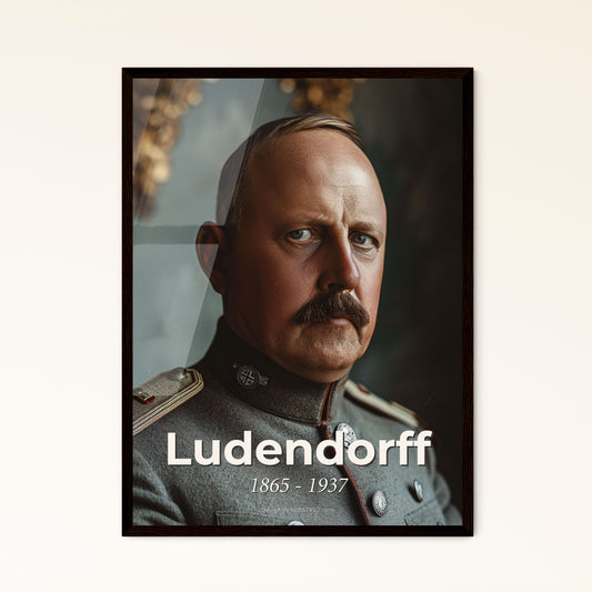 Iconic Portrait of General Ludendorff (1865-1937) - WWI Military Leader in Timeless Monochrome Art for Elegant Home Décor