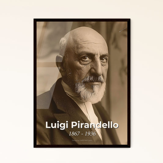 Luigi Pirandello: Iconic Portrait of the Nobel Laureate in Dramatic Art - Timeless Monochrome Print for Elegant Home Decor