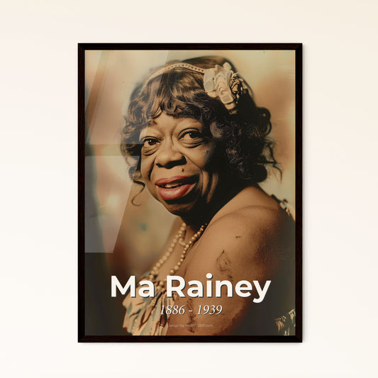 Timeless Elegance: Ma Rainey, 'Mother of the Blues' – Stunning Monochromatic Portrait for Unmatched Home Decor & Gift-Giving