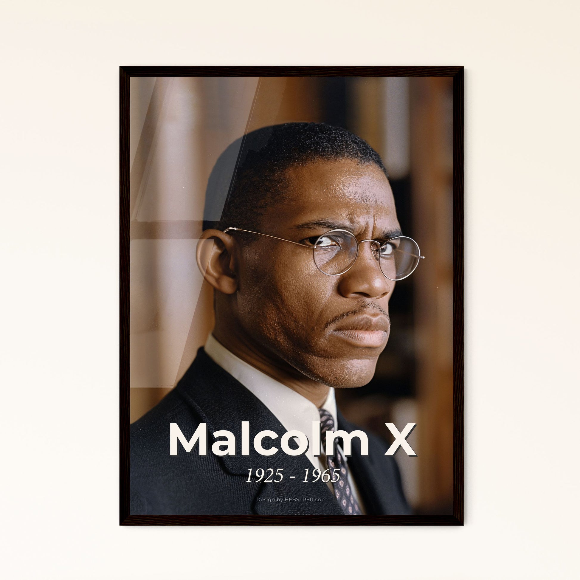 Empowering Legacy of Malcolm X: Monochromatic Art Print - Inspiring Portrait for Home Decor and Gifting, Studio Quality