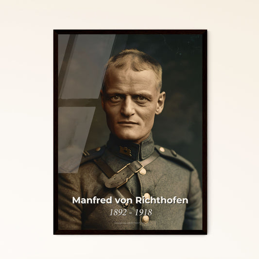 Majestic Portrait of the Red Baron: Manfred von Richthofen, WWI Ace - Stunning Monochrome Art for Home Decor & Gifts