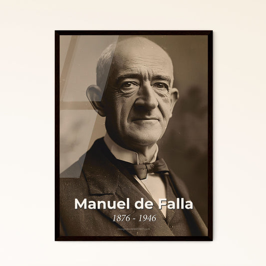 Timeless Portrait of Manuel de Falla: Celebrated Spanish Composer of Nationalistic Music - A Striking, High-Quality Art Print