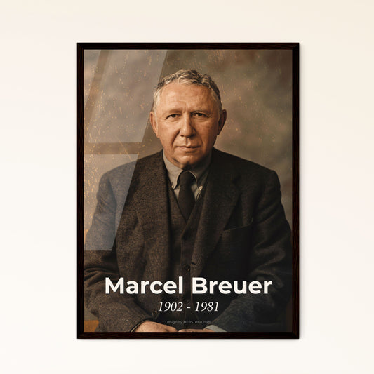 Timeless Portrait of Marcel Breuer: Iconic Hungarian-American Architect & Innovator in Design – High-Quality Art Print & Framing Options