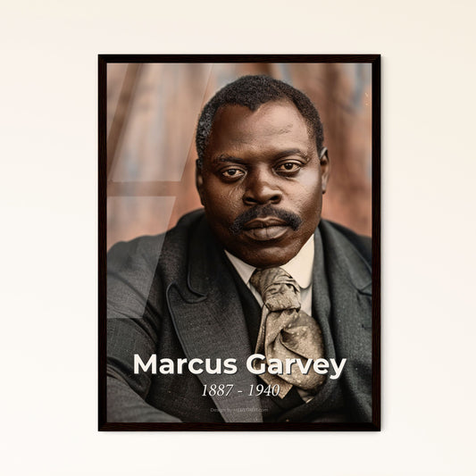 Marcus Garvey: Icon of Pan-Africanism - Timeless Portrait in Monochrome for Distinctive Home Décor & Inspirational Gifting