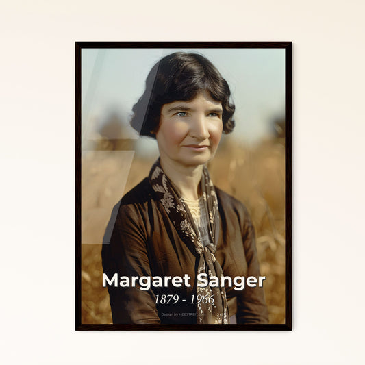 Margaret Sanger: Pioneering Women's Rights - Elegant Monochrome Portrait in Rustic Setting, Perfect for Home Decor & Gifts