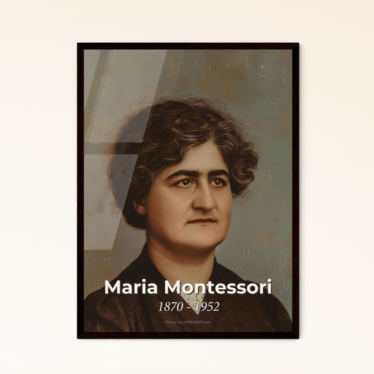 Timeless Portrait of Maria Montessori: A Cinematic Tribute to Child-Centered Learning - Elegant Print for Home Decor & Gifts