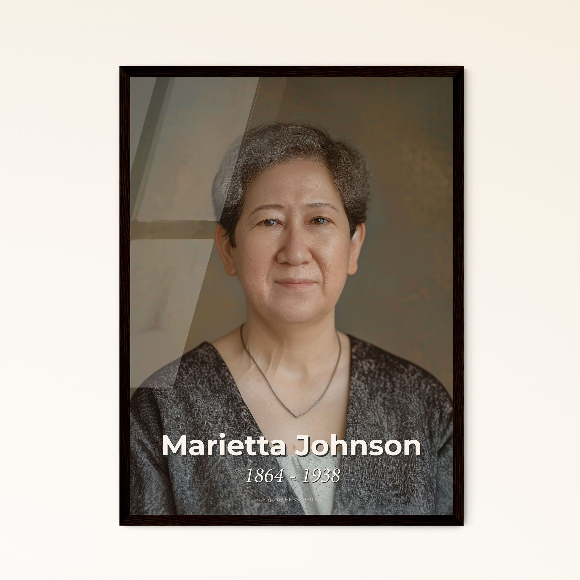 Timeless Portrait of Marietta Johnson: Visionary Educator & Organic School Founder - A Unique Cinematic Print for Inspired Spaces