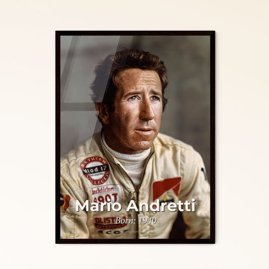 Legend of Speed: Mario Andretti - The Ultimate Racing Icon in Stunning Monochrome - High-Quality Art Print & Framed Options