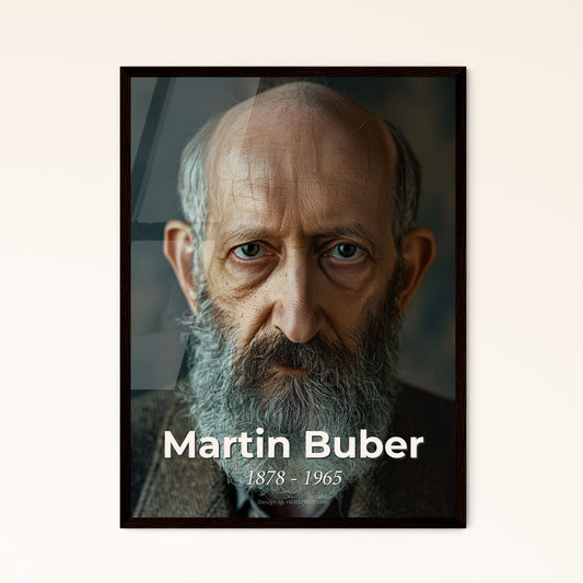 Timeless Portrait of Martin Buber: Austrian-Israeli Philosopher in Authentic Sepia, Perfect for Home Decor or Unique Gift