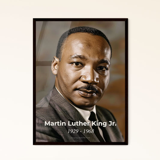 Timeless Tribute: Martin Luther King Jr. Portrait - Inspiring Civil Rights Leader in Cinematic Monochrome Art, Perfect for Home Decor