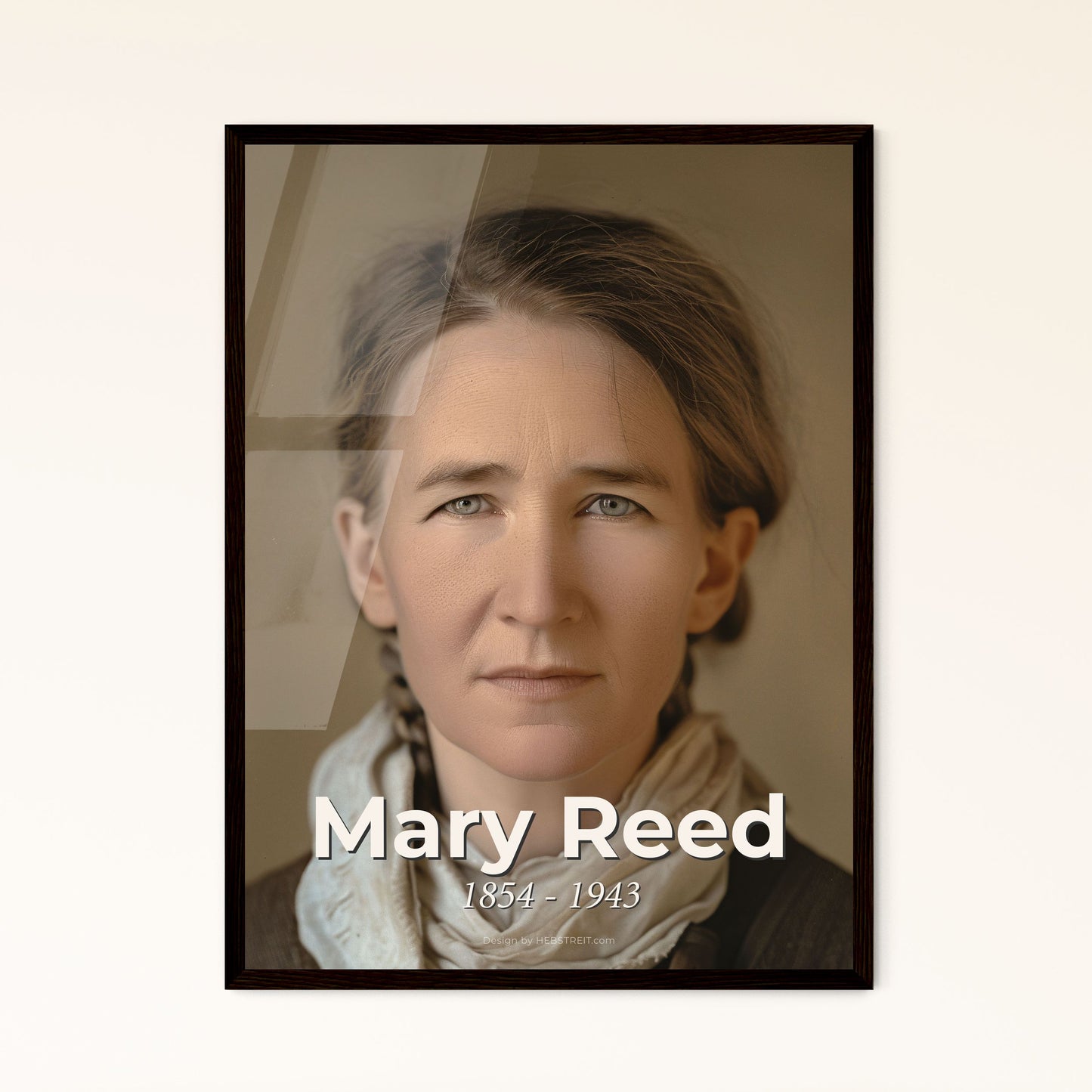 Exquisite Portrait of Mary Reed (1854-1943): American Missionary & Leprosy Advocate - A Timeless Art Piece for Home Decor