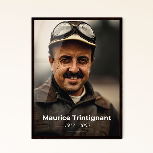 Iconic Portrait of Maurice Trintignant: The First French Formula One Champion - High-Quality Art Print for Home Decor