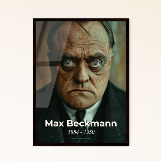 Max Beckmann: Iconic New Objectivity Portrait on Rustic Blurry Background - Exquisite Print, Framed or Aluminum Options Available!