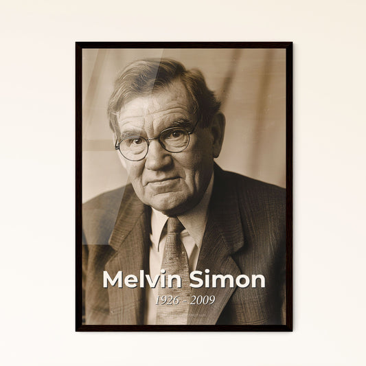 Melvin Simon: Visionary Real Estate Developer (1926-2009) - Exquisite Cinematic Portrait in Monochrome & Sepia - Timeless Wall Art