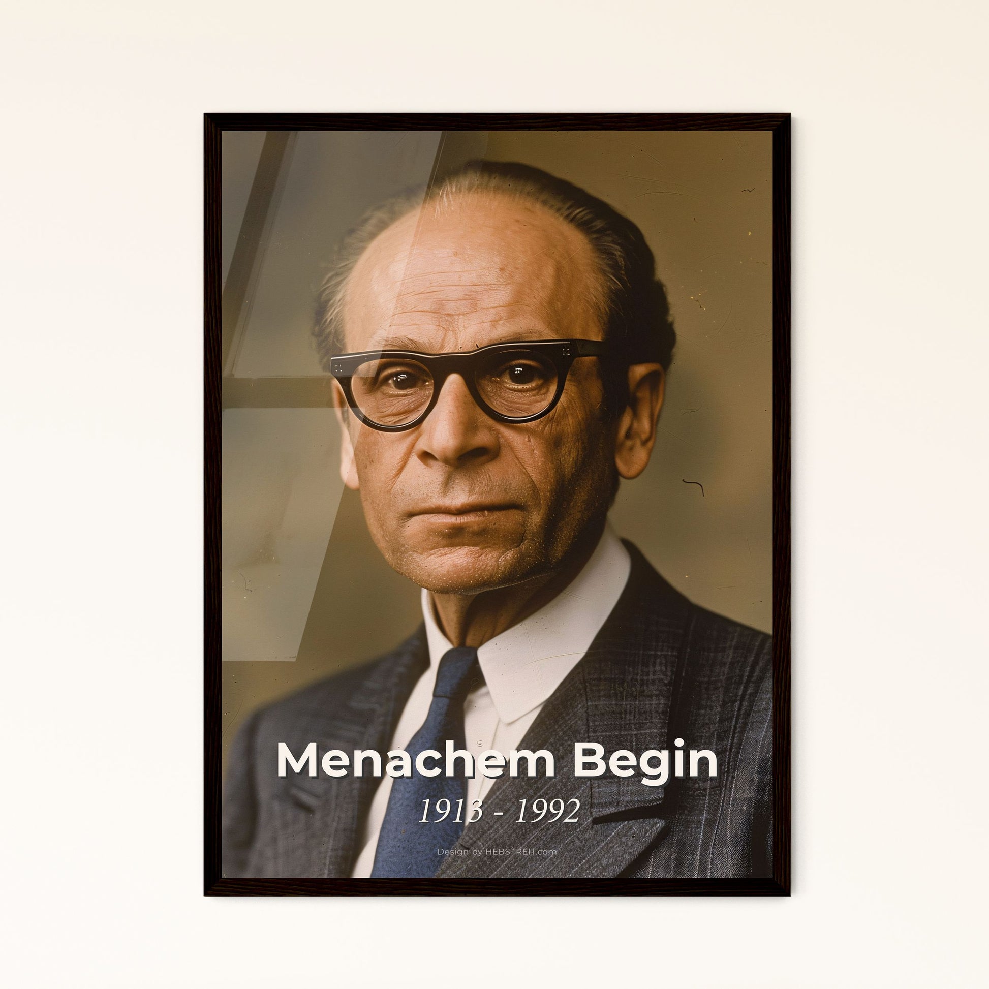 Menachem Begin: Iconic Portrait of an Israeli Independence Leader - Stunning High-Quality Print for Home Decor & Gifts