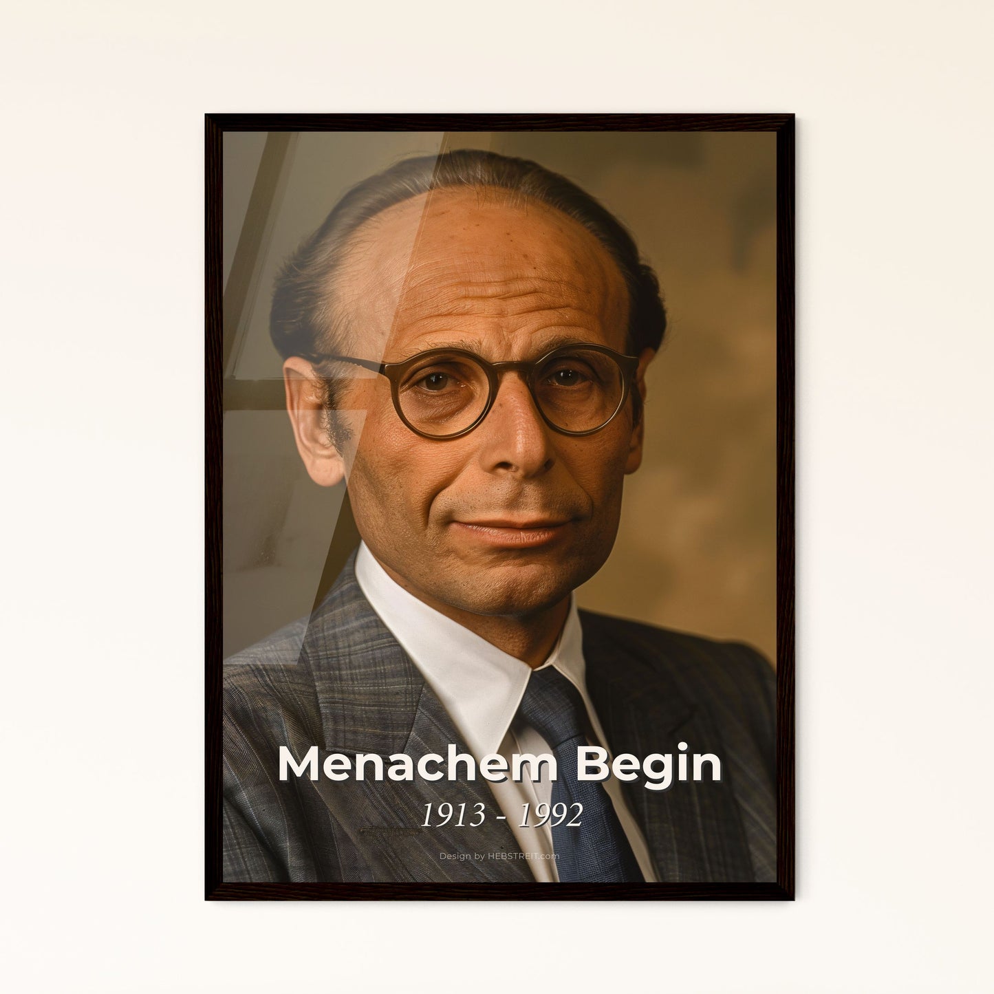 Menachem Begin: An Icon of Israeli Independence - Ultrarealistic Portrait Print for Home Decor or as a Thoughtful Gift