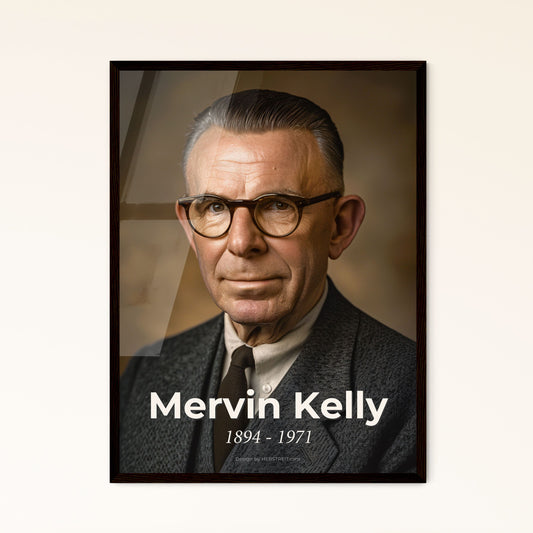 Timeless Tribute: Mervin Kelly - Pioneering Physicist & Engineer, Masterfully Captured in a Stunning Monochromatic Portrait