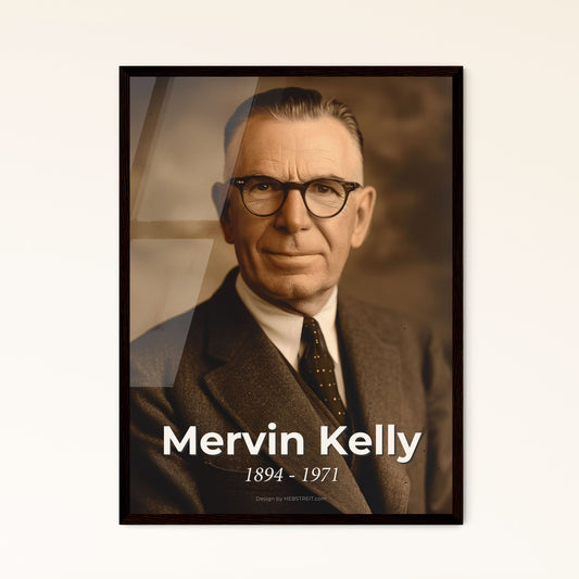 Timeless Legacy: Mervin Kelly, Visionary Physicist & Engineer - Stunning Monochrome Portrait for Inspired Home Decor