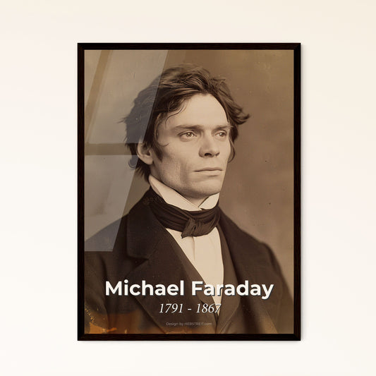 Timeless Portrait of Michael Faraday: A Stunning Tribute to the Pioneer of Electromagnetism in High-Quality Art Print