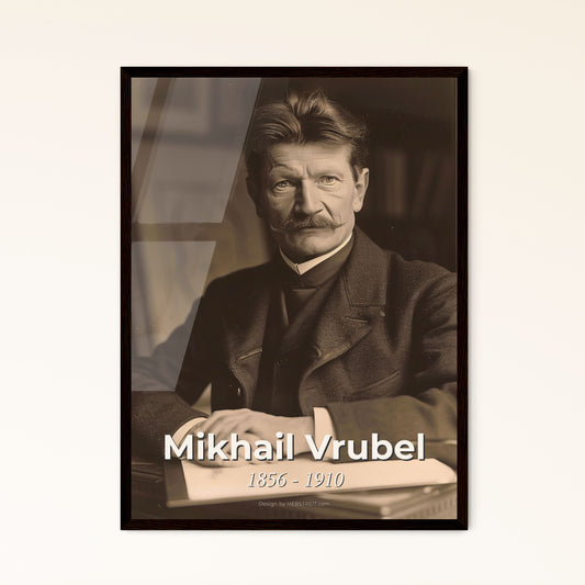 Evocative Portrait of Mikhail Vrubel: Symbolist Masterpiece in Monochrome - Premium Art Print for Sophisticated Interiors