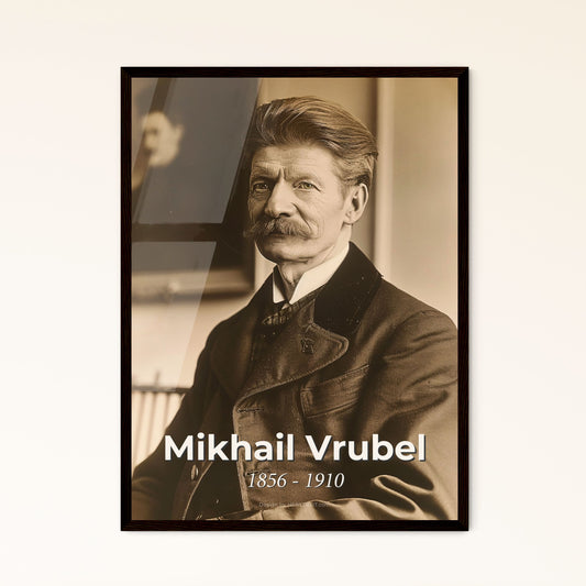 Timeless Elegance: Mikhail Vrubel Portrait - Symbolist Masterpiece in Rustic Monochrome - Perfect for Home Decor & Gifting