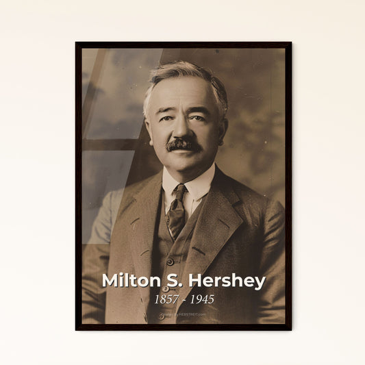 Milton S. Hershey: The Visionary Chocolatier - A Cinematic Portrait in Monochrome for Timeless Home Décor