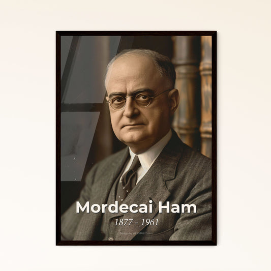 Mordecai Ham: Influencer of Billy Graham - Vintage Elegance, Monochromatic Masterpiece for Home Decor & Gifts