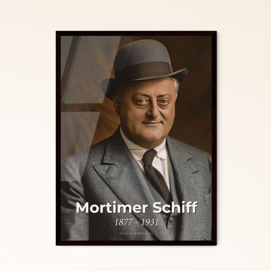 Mortimer Schiff: Iconic American Banker Portrait - Timeless Elegance in Rustic Sepia, Ultra-Realistic Art for Stunning Home Decor