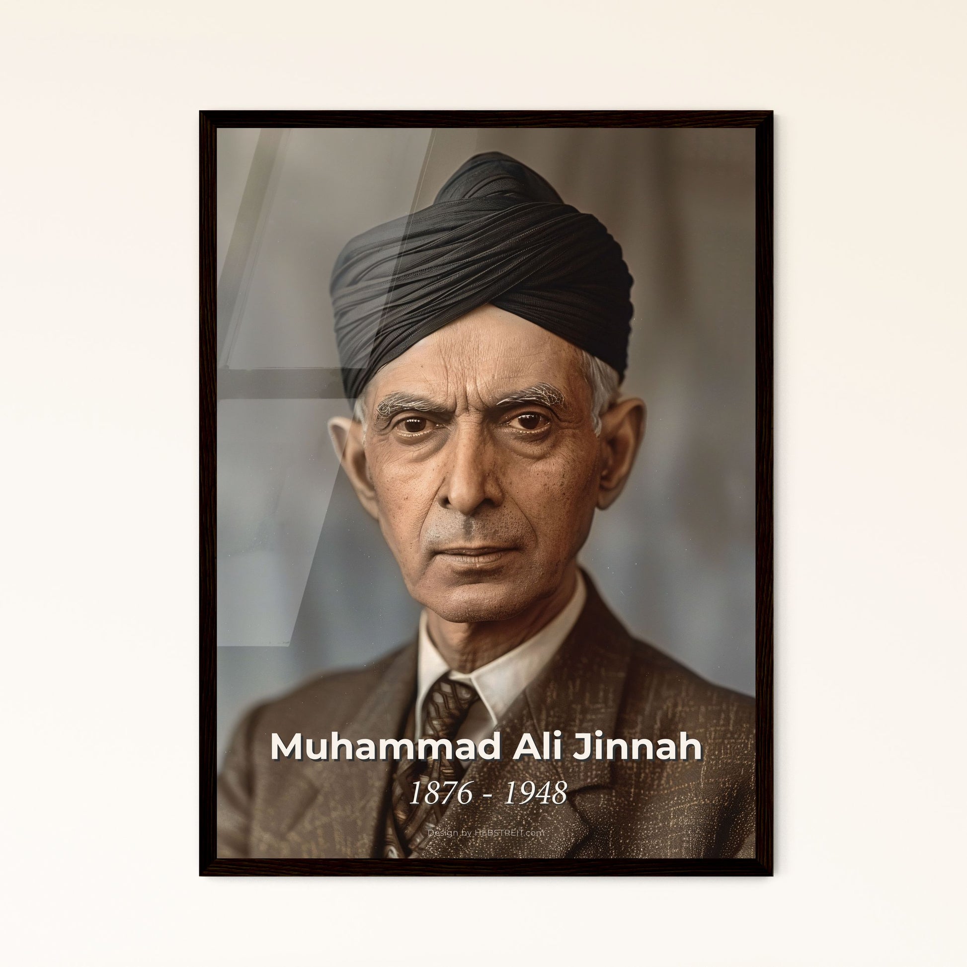 Timeless Tribute: Muhammad Ali Jinnah - Founder of Pakistan, Inspiring Portrait in Stunning Monochrome Art & Framing Options