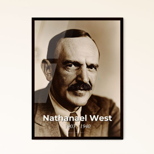 Timeless Portrait of Nathanael West: Iconic American Satirist — Stunning Art Print, Framed or Aluminum for Elevated Decor