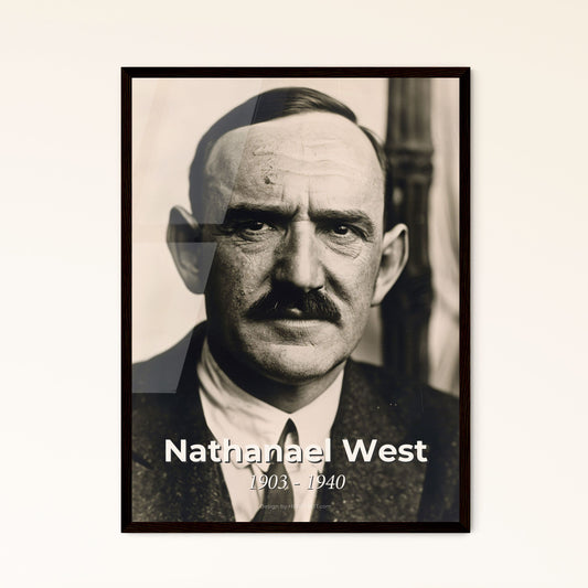 Timeless Portrait of Nathanael West: Captivating Satirical Writer - Framed Art Print for Home Décor or Thoughtful Gifting