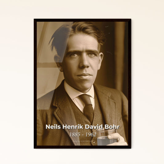 Timeless Tribute to Niels Bohr: Master of Quantum Physics - Stunning Cinematic Portrait in Sepia & Monochrome for Elegant Décor