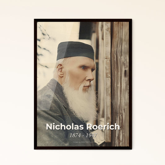 Nicholas Roerich: Iconic Theosophist & Visionary - Exquisite Monochrome Portrait Print for Inspirational Home Decor