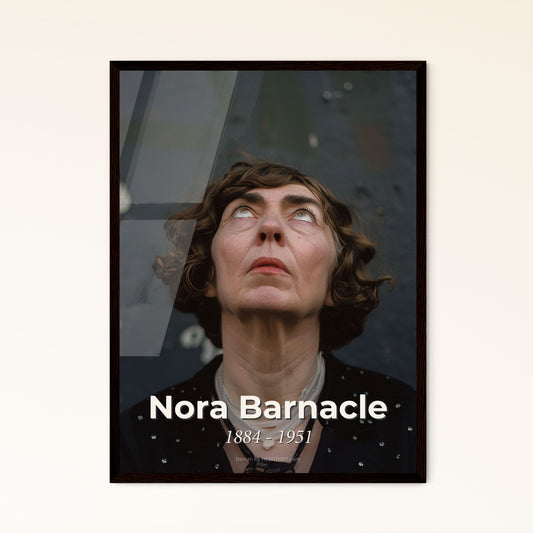 Nora Barnacle: Enigmatic Muse of James Joyce - Timeless Monochromatic Portrait on Rustic Background, Stunning Art Print