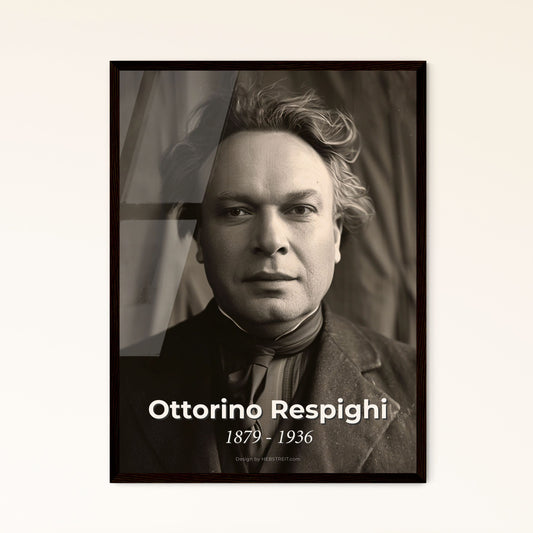 Ultrarrealistic Portrait of Ottorino Respighi: Iconic Italian Composer in Cinematic Monochrome - Perfect for Home Decor & Gifting!