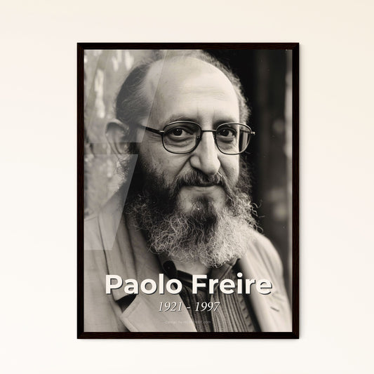 Timeless Tribute to Paulo Freire: Cinematic Portrait of a Visionary Educator in Sepia Elegance | Home Decor & Gift Print Options