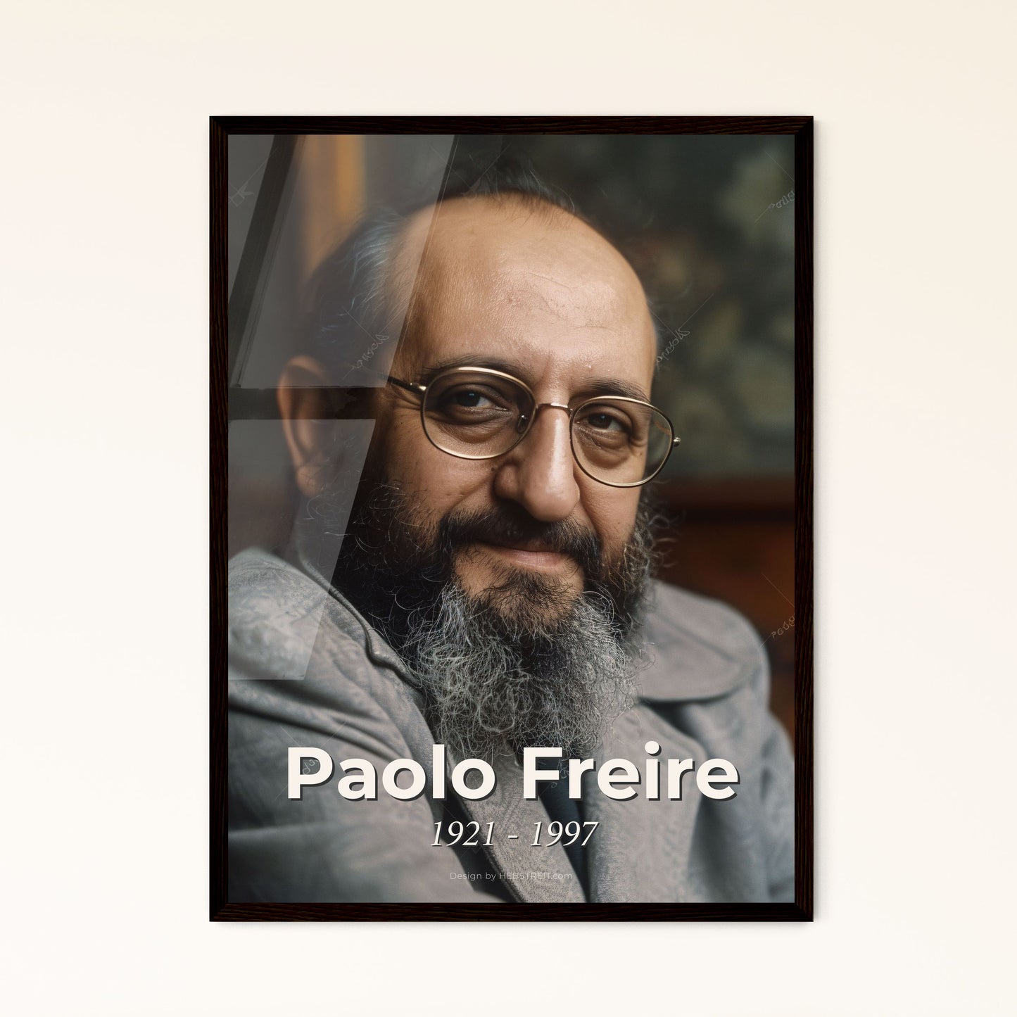 Timeless Portrait of Paolo Freire: Iconic Educator of Critical Pedagogy - Art Print in Rustic Elegance for Home or Gift