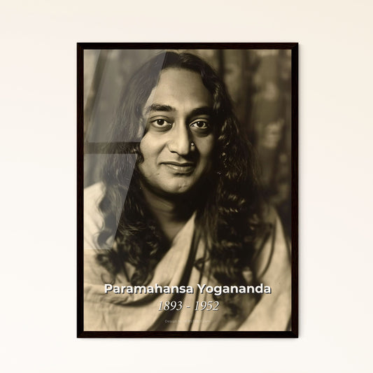 Paramahansa Yogananda: Timeless Icon of Kriya Yoga - Exquisite Monochromatic Print for Elegant Home Decor or Meaningful Gifts