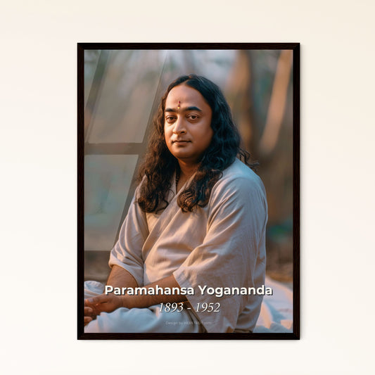 Timeless Portrait of Paramahansa Yogananda: Embrace Serenity with this Ultrarealistic Art Print, Perfect for Home Decor.