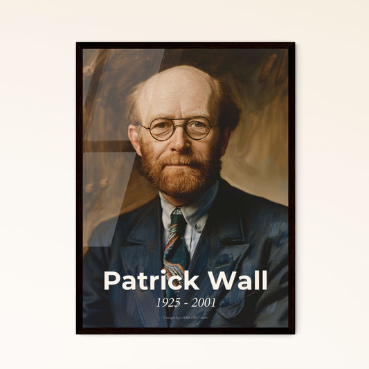 Tribute to Patrick Wall: Pioneering Neuroscientist in Pain Research - Stunning Portrait on Rustic Background, Perfect Home Décor Art