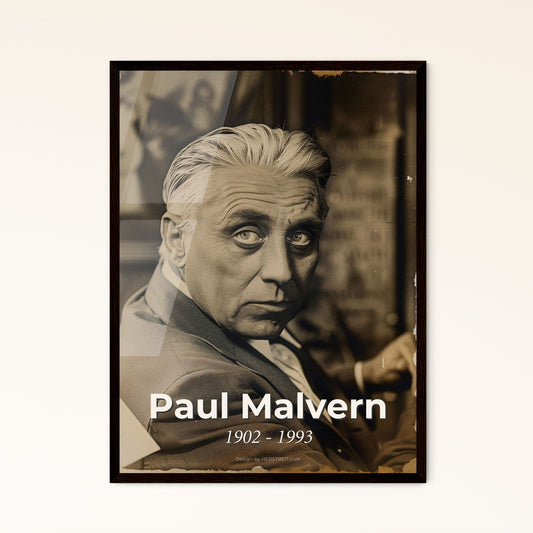 Iconic Portrait of Paul Malvern (1902-1993): Celebrated American Stuntman & Producer - Vintage Aesthetic Film Art Print