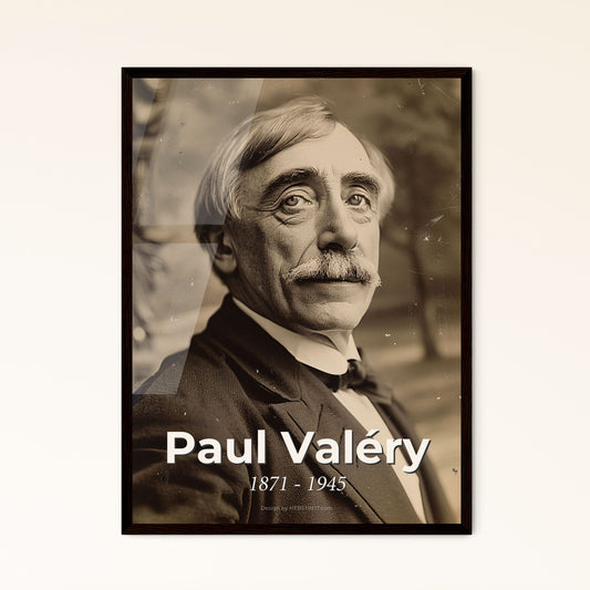 Timeless Elegance: Paul Valéry Portrait - Iconic French Poet in Monochrome, Cinematic Style for Sophisticated Home Décor