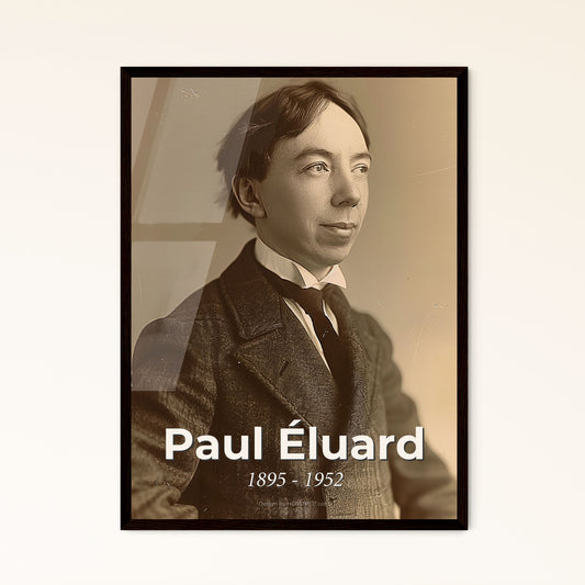 Timeless Elegance: Paul Éluard - Iconic French Poet & Surrealism Pioneer - Stunning Monochrome Print in High Contrast & Sepia
