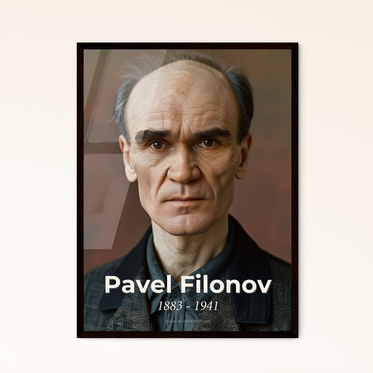 Timeless Elegance: Pavel Filonov-Inspired Ultrarealistic Portrait on Rustic Background - Ideal Gift & Home Decor Accent