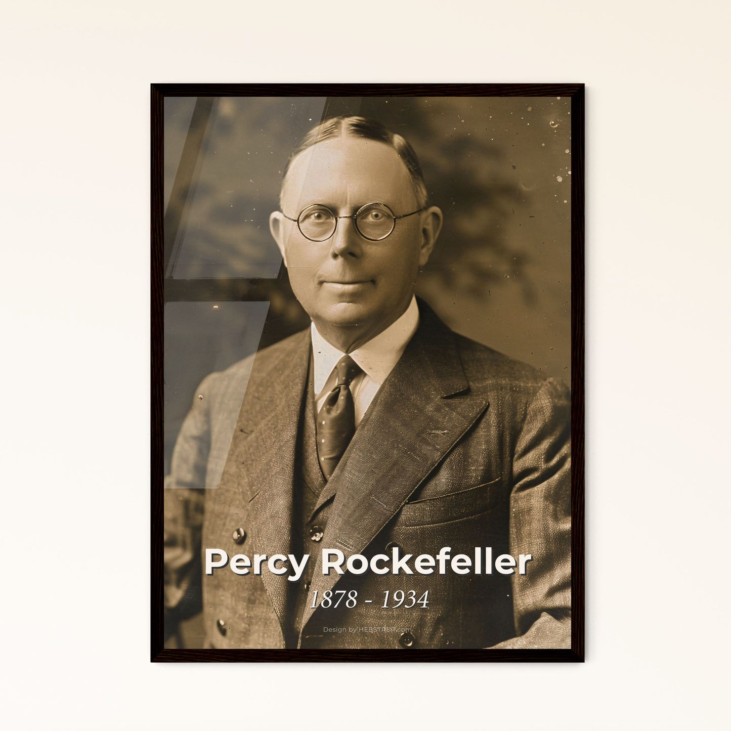 Timeless Portrait of Percy Rockefeller: A Monochromatic Tribute to an Iconic American Financier - Ideal for Home Decor & Gifts