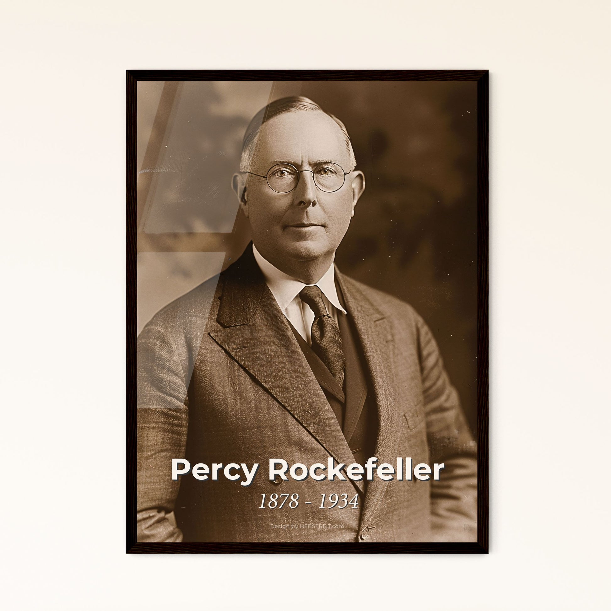 Timeless Portrait of Percy Rockefeller (1878-1934): A Journey Through American Finance in Monochrome Elegance - Perfect for Home Decor.