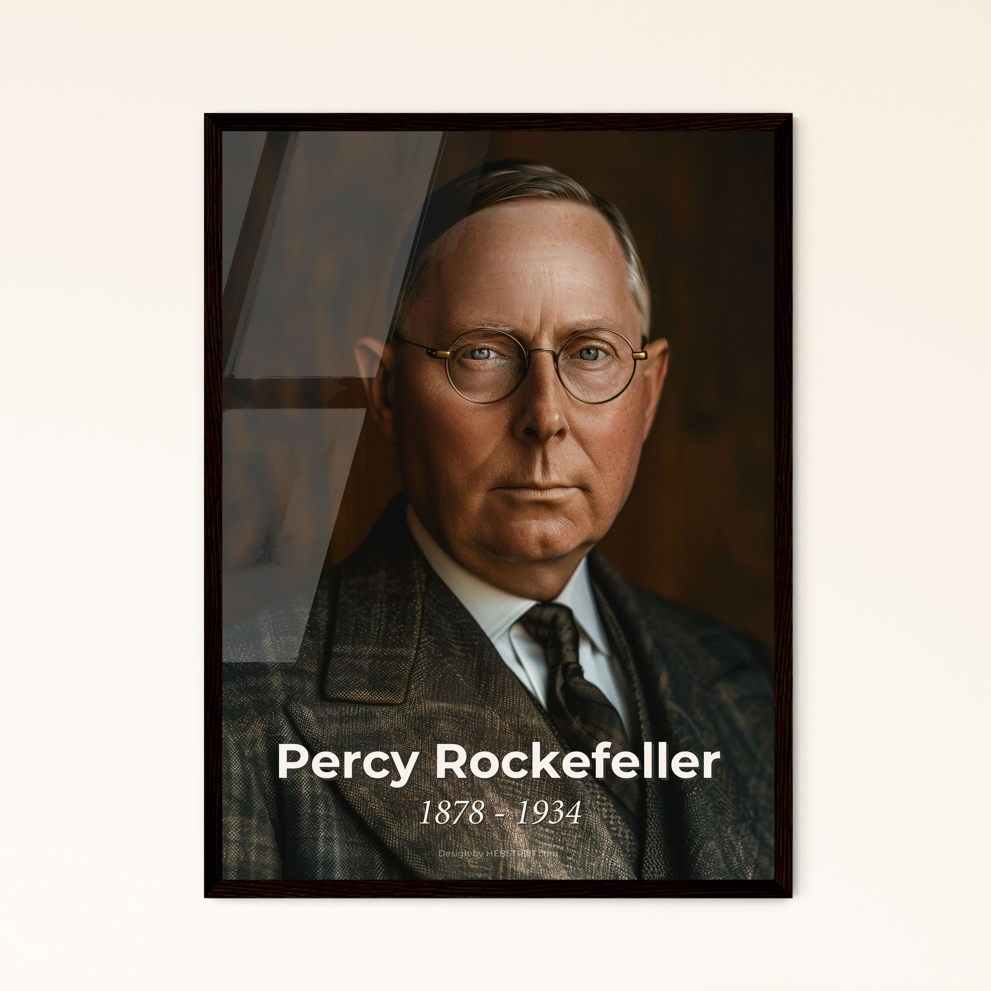 Timeless Portrait of Percy Rockefeller (1878-1934): Influential Banker & Financier – A Stunning Tribute in High-Quality Décor